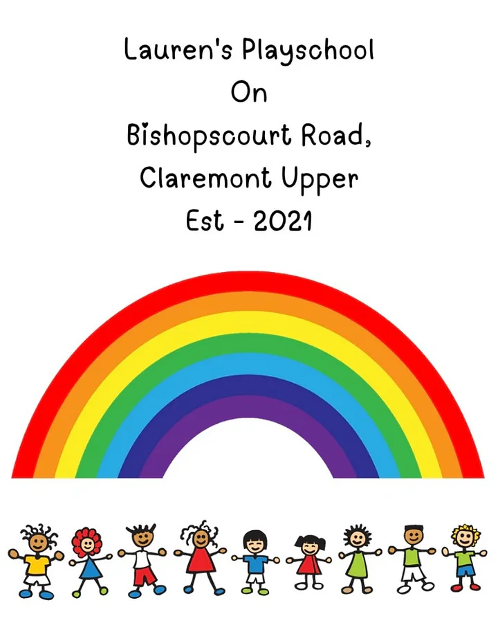 Lauren's Playschool logo — a rainbow above a row of drawn children